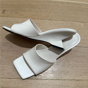 Unique White Wedge Mule